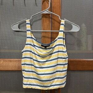 Kendall & Kylie Blue and Yellow Striped Top Size M
